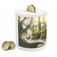 thumbnail image 2 of Fantasy Piggy Bank, Cascade Stream Flows into the Creek in a Realistic Way Secret Paradise Paint Print, Ceramic Coin Bank Money Box for Cash Saving, 3.6" X 3.2", White Brown, by Ambesonne, 2 of 4