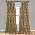 thumbnail image 5 of Ambesonne Vintage Curtains, Funky Geometric Style, Pair of 28"x84", Multicolor, 5 of 5