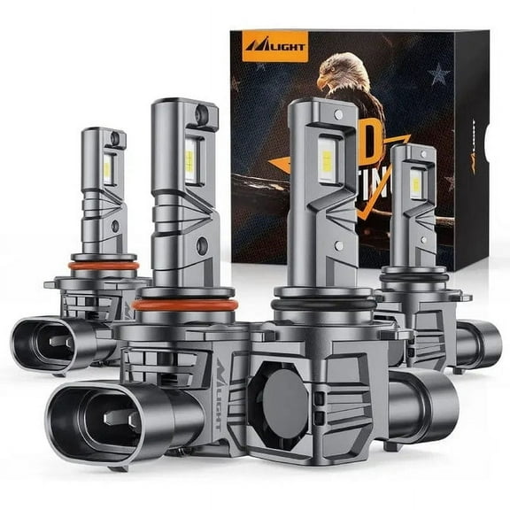 Nilight 9005/HB3 9006/HB4 LED Headlight Bulbs ES1 Series 160W 32000LM 6000K IP67 | 4 BULBS