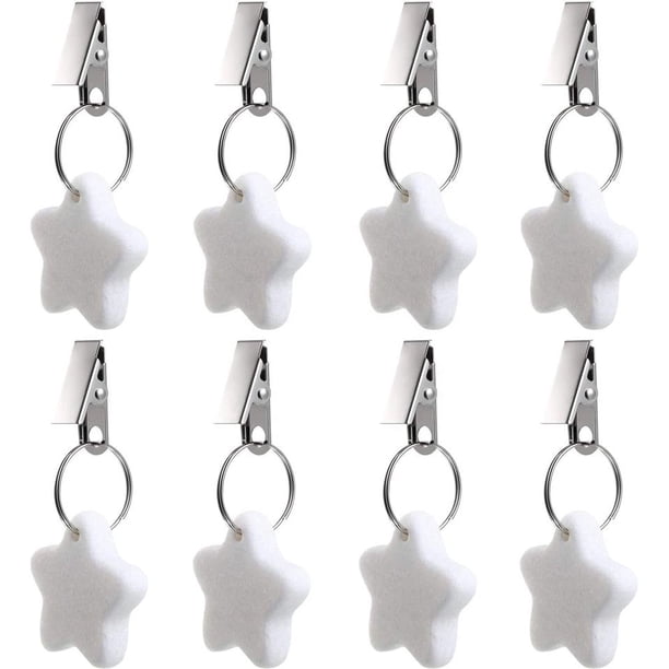 8 Piezas Mantel Pesas Cubierta de Mesa Pesas Clip de Metal Mantel Colgante Piedra Pesas de Mesa Perchas para Picnic al Aire Libre Mesa de Cena Familiar (Blanco)