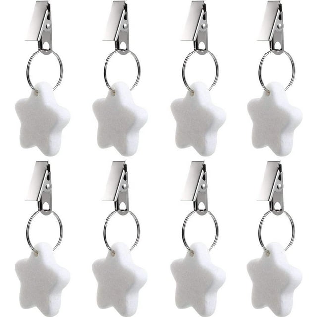 8 Piezas Mantel Pesas Cubierta de Mesa Pesas Clip de Metal Mantel Colgante Piedra Pesas de Mesa Perchas para Picnic al Aire Libre Mesa de Cena Familiar (Blanco)