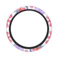 thumbnail image 2 of YFYANG Universal Elastic Pink Watercolor Flowers Car Steering Wheel Cover, Non-Slip Sweat Absorbent, 2 of 8