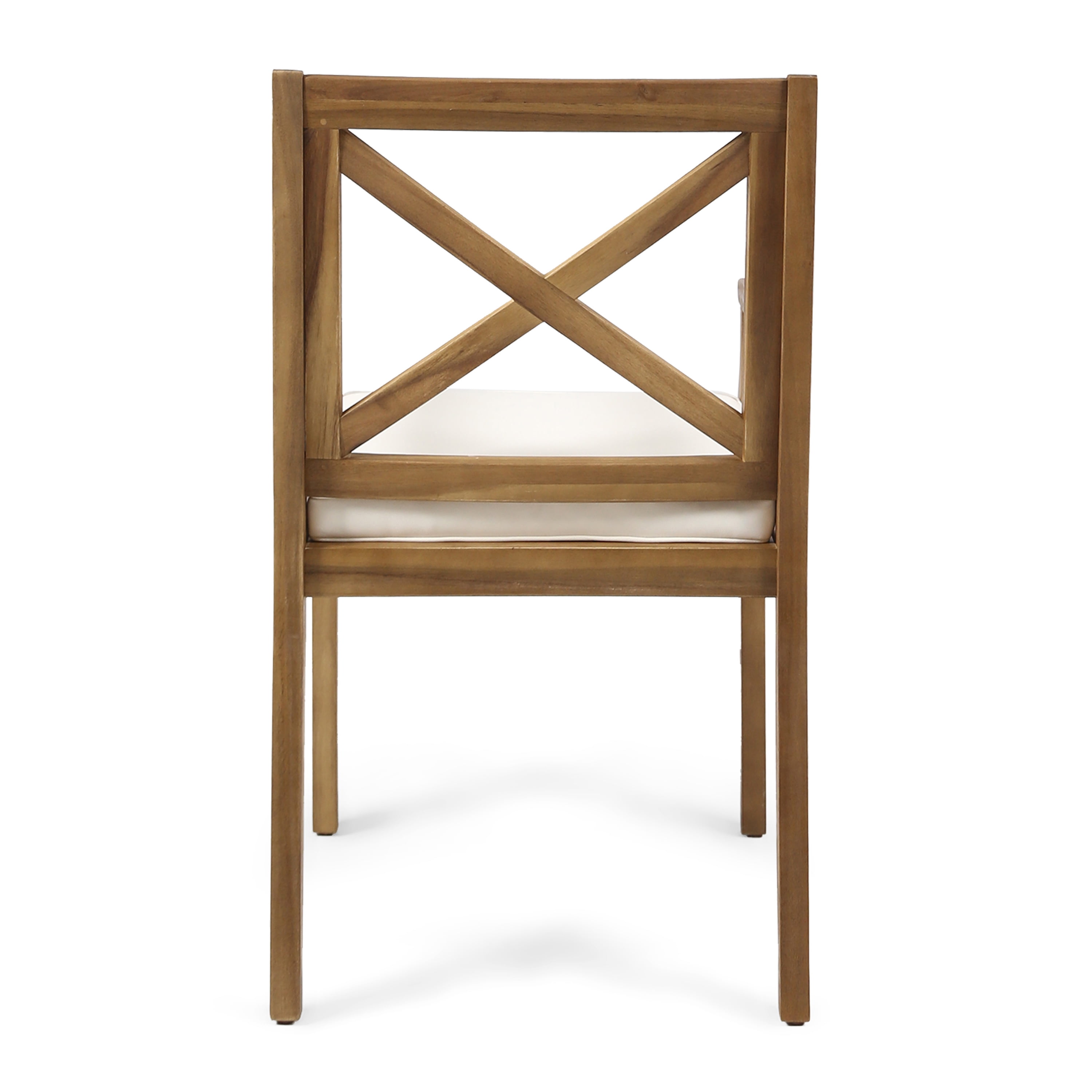 Outdoor Dining Chairs Set of 2 – Solid Wood Frame with Water-Resistant Cushions, Patio Armchairs for Backyard, Garden or Poolside
