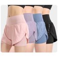thumbnail image 1 of Pantalones cortos deportivos 2 en 1 para mujer estampado de cintura alta secado rápido transpirables para correr, 1 of 8