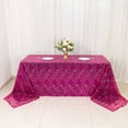 thumbnail image 2 of Efavormart 90"x156" Fuchsia Silver Wave Embroidered Seamless Sequin Rectangle Tablecloth, 2 of 6