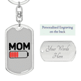 thumbnail image 2 of Battery Mom Stainless Steel or 18k Gold Premium Swivel Dog Tag Keychain, 2 of 16