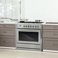 thumbnail image 2 of Commercial Style 36. in. 3.8 cu. ft. 5 Burners Dual Fuel Range, Convection Oven, Textured Grip Handle in Stainless Steel, 2 of 12