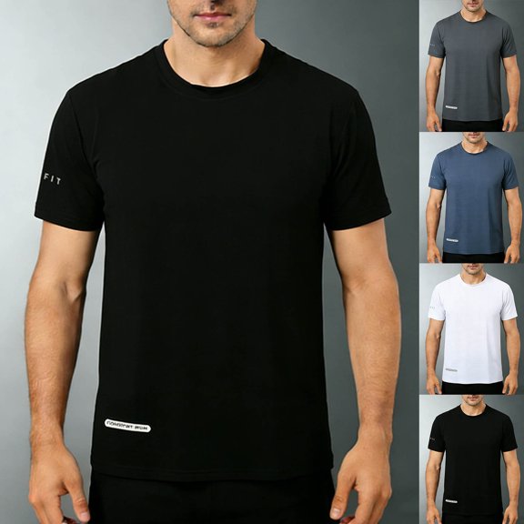 Mens Short Sleeve Shirts, Men's Cooling Ice Silk Running Shirts Quick Dry Short Sleeve Athletic Gym T-Shirts Outdoor Workout Tshirts