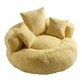 thumbnail image 5 of MOONMISS Chenille High Back Lazy Boy Sofa with Throw Pillows for Adults and Children, Indoor Outdoor, Yellow, 5 of 5