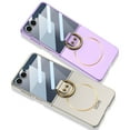 thumbnail image 4 of Allytechgroup Case for Samsung Galaxy Z Flip 7 with Magnetic Ring Kickstand, Tempered Glass Back Lightweight Non-Slip Shockproof Cover, Wireless Charging Support for Galaxy Z Flip 7, Silver, 4 of 9