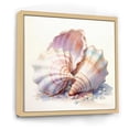 thumbnail image 2 of Designart "Watercolor White Seashells composition II" Animals Floater Framed Canvas Wall Art, 2 of 7