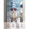 thumbnail image 5 of Summer Nautical Sheer Curtains 2 Panels Set Cute Gnomes Crab Cartoon Rudder Starfish Blue Wood Grain Sheer Window Curtains Light Filtering Rod Pocket Voile Drapes for Bedroom Living Room 52"x45", 5 of 8