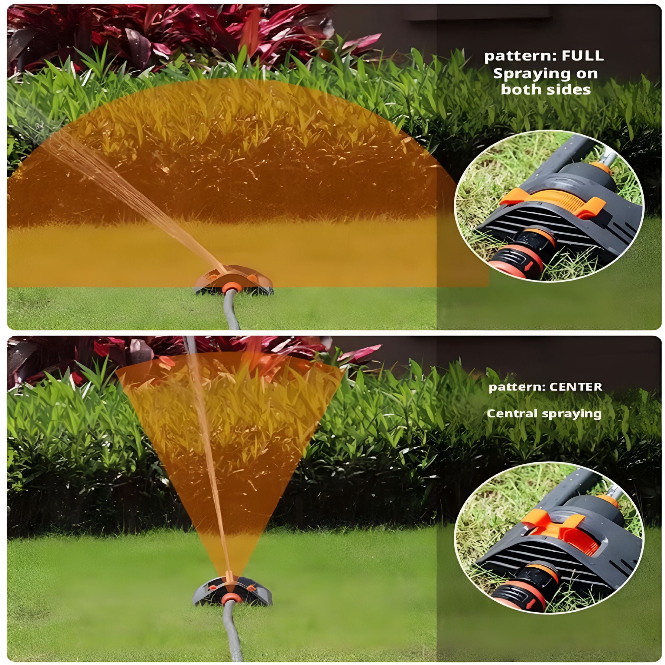 HIBIBUD Automatic Oscillating Lawn Sprinkler,19 Hole,4 Modes,Black Abs,Adjustable Water Sprinkler Watering Device for Lawn,Garden,Agricultural Irrigation