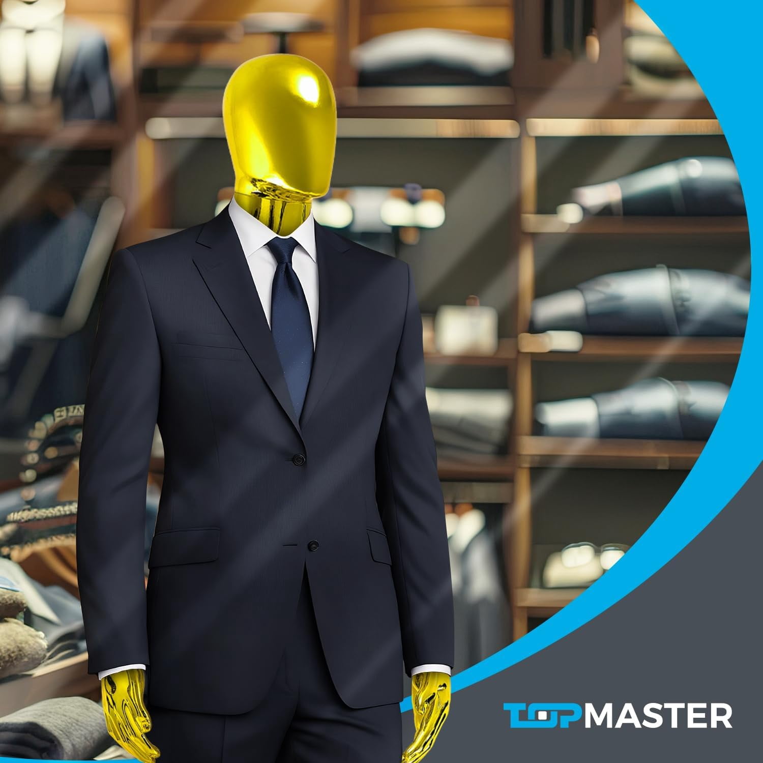 Male Mannequin - Premium Quality Construction, Detailed Dimensions for Realistic Proportions, Sturdy, Durable, and Secure, Versatile Display for Various Clothing Styles, Gold
