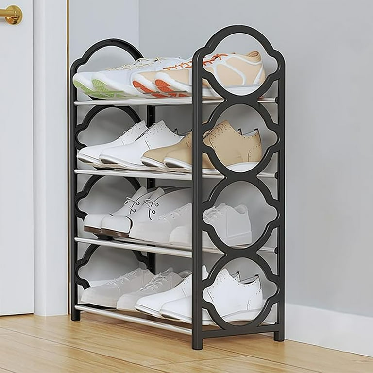 Stackable Shoe Rack for Hallway Closet dorm room essentials Household Shoe Rack 4 Tier Portable Shoe Rack Storage Device Entry Level Bedroom Multifunctional Shoe Rack Walmart
