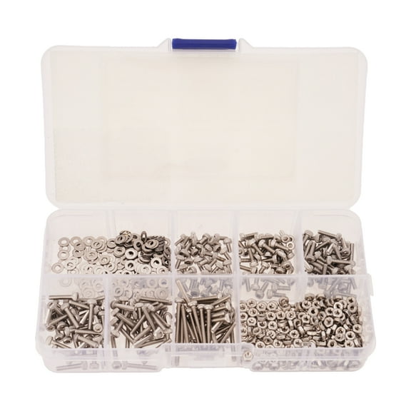 660pcs 2mm Screws Nut & Washers Assortment set Steel Bolt Hexagon Socket Screws Set Button Screws Nut set