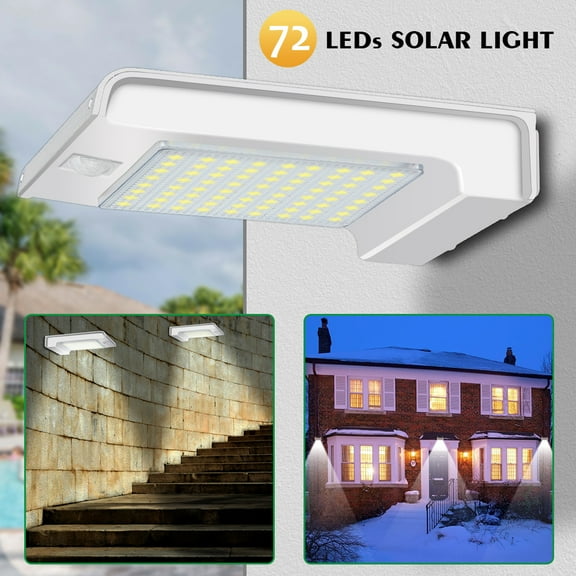 Solar Wall Lights Outdoor 70 LEDs Solar Lights with PIR Motion Sensor, IP65 Waterproof, Solar Street Light Wireless Outdoor Wall Lights