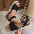 thumbnail image 4 of WILLBEST Sandalias De Mujer Para Vacaciones Informales Y Al Aire Libre. Diseño De Punta Abierta Con Parte Superior De Cuero Y Tacón De Cuña Para Atuendos De Verano Como Jeans Y Vestidos., 4 of 8