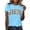 xx-Sky Blue931, variant on XIAONU Leopard Letter Print Crew Neck T Shirt for Women Short Sleeve Regular Fit Daily Casual Tee