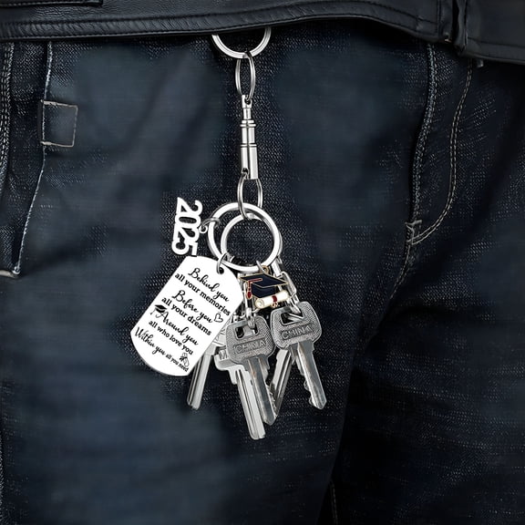 DESIGNICE 2025 Graduation Gifts Keychain for University College Middle High School Graduate 2025 Souvenir for Senior Masters Degree Student 2025 College Gift Student Teen Girls Boys