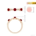 thumbnail image 6 of Angara Natural Round Ruby & Marquise Diamond Ring in 14K Rose Gold for Women – July Birthstone Jewelry | Ruby and Diamond Ring (Ring Size - 5.5), 6 of 10
