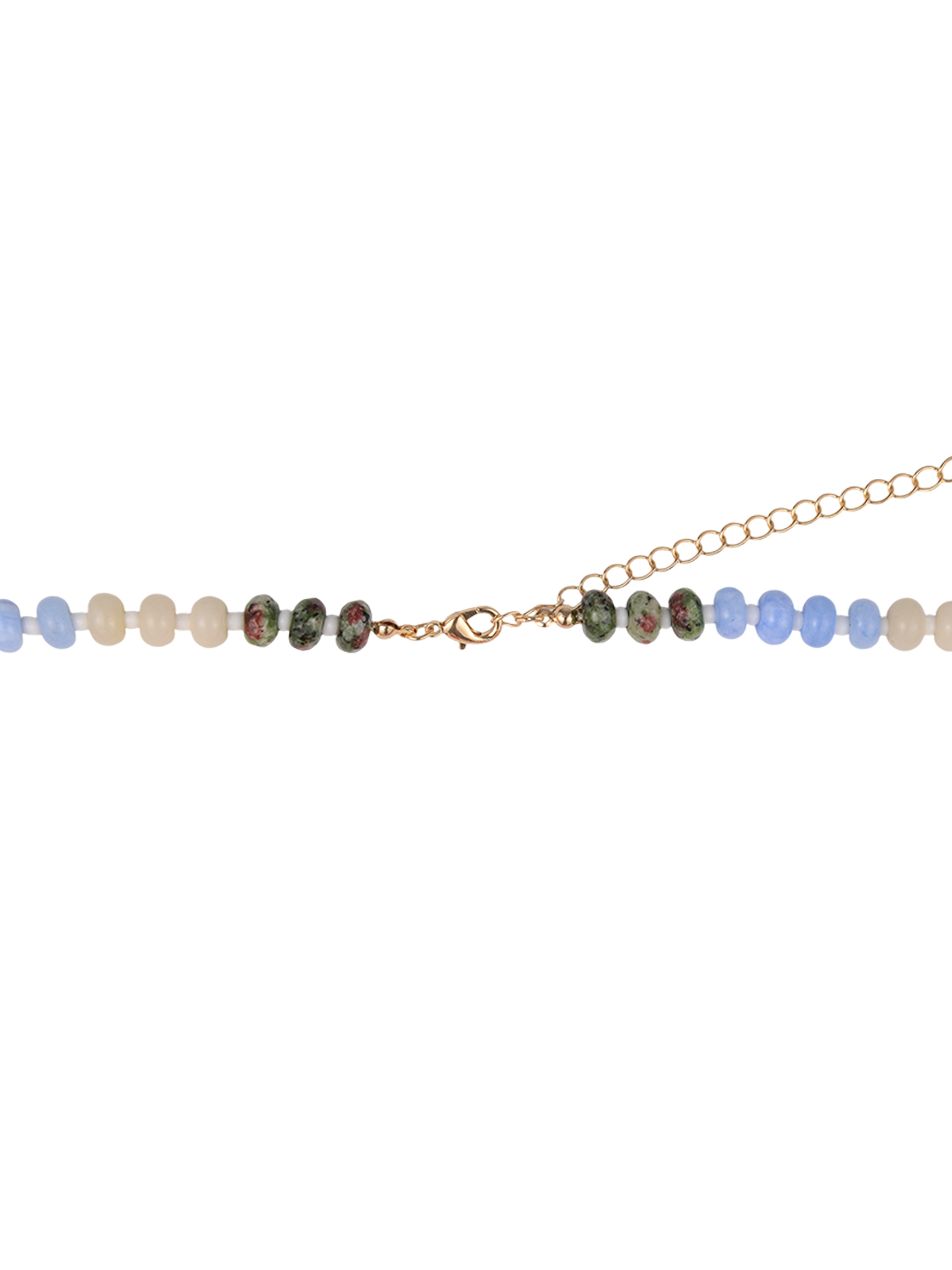 Time and Tru Goldtone Multicolored Bead Initial "V" Necklace