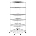 thumbnail image 3 of UBesGoo Heavy Duty Steel 6-Tier Corner Restaurant Shelf Commercial Food Storage Silver, 3 of 8
