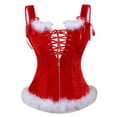thumbnail image 2 of Mode Femmes Noël Couleur Unie Dos Nu Ruban Camisole Gainant, 2 of 5