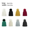 thumbnail image 6 of Women Beanie Cap Warm Knitted Hat Comfortable Ear Protection Autumn Winter Adults Headwear Pompom Head Casual Outdoor Hats Dark Gray, 6 of 6