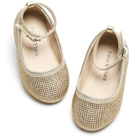 

Toddler Little Girl Princess Dress Shoes-Mary Jane Flats for Girl Party School Shoes.