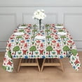 thumbnail image 3 of White Christmas Gnome Pattern Square Tablecloth,Waterproof Square Table Cover,Wipeable Spillproof Washable Table Cover for Home Kitchen Party Decor 60"x60"(152x152cm), 3 of 6