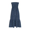 thumbnail image 4 of under $5 JINMGG Summer Dresses 2025, Dresses for Women 2025 Women Summer Bohemian Solid Color Casual Strapless Party Long Maxi Dress Navy S, 4 of 5