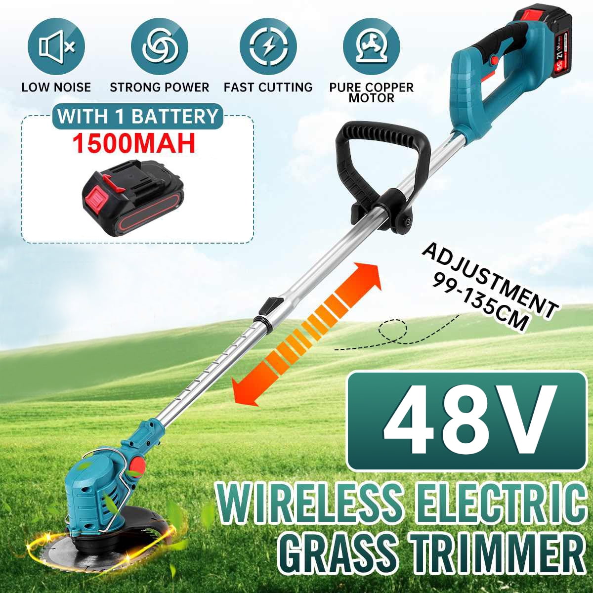 2.0Ah Lithium-ion Edger Battery Powered & Electric Grass Trimmer GardenJoy String Trimmer,12V Cordless Trimmer Lawn with Cutting Blade Adjustable Handle and Height for Weed Wacker,Yard and Garden 