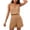 Khaki, variant on Summer Shorts Set for Women Casual Sleeveless Tank Top and Mini Shorts Two Piece Outfit Black XXL