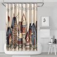 thumbnail image 1 of Ensemble de Rideau de Douche avec Doublure à Boutons-Pression, Maison de Campagne Primitive Rustique Ferme (2) Rideaux de Douche Doublure de Douche Réutilisable, Doublure de Rideaux en Polyester Neutre Esthétique, 72x72 Pouces, 1 of 4