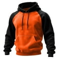 thumbnail image 2 of Hoodies For Men Pullover Long Sleeve Sweatshirts Casual Thermal Vintage Work Pullover,Orange 3XL, 2 of 5