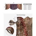 thumbnail image 6 of Tie Up Valance Curtain for Kitchen, Vintage Stripes and Stars USA Flag Wood Plank Rod Pocket Short Curtains Adjustable Tie-Up Shade Valances, Sports Window Treatment for Bathroom Living Room Bedroom, 6 of 7