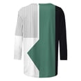 thumbnail image 5 of Liquidation d'Été! Blouses d'Été Fatuov pour Femmes, Décontractées, Grande Taille, Col Rond, Motif Patchwork, Manches 3/4, T-Shirts Bleus, 5 of 5