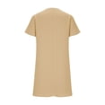 thumbnail image 5 of 2026 Linen Dresses for Women Casual Vacation T Shirt Dress Summer V Neck Short Sleeve Sundress Loose Fit Midi Dresses, 5 of 6