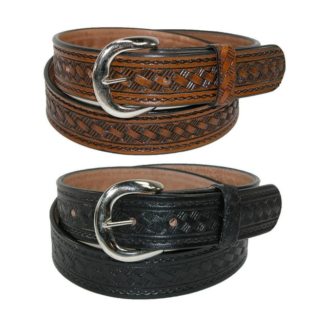 CTM® Leather Removable Buckle Belts (Pack of 2) (Men's)