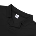 thumbnail image 5 of Men's Waffle Texture Polo Collar Casual T-Shirt - Breathable Solid Color Short Sleeve Top for Office Casual, Weekend Errands and Lightweight Comfort,Black L, 5 of 5
