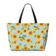 thumbnail image 2 of Kdxio White Polka Dot Sunflower A for Beach Bag for Women Large Beach Tote Bag Waterproof Sandproof Swim Bag with Zipper Pockets Beach Vacation Travel, 2 of 7