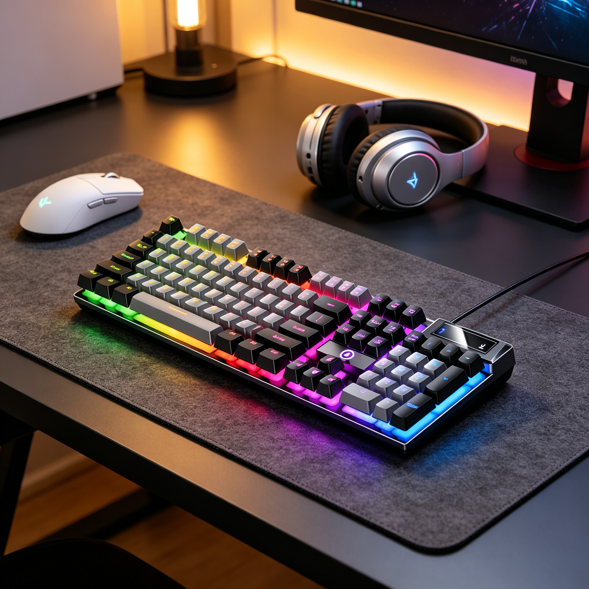 GJX 2026 New Mechanical Gaming Keyboard Usb Rgb Backlit Game Office,Gray Black for Gaming,Office Work,Coding,Streaming,Content Creation.