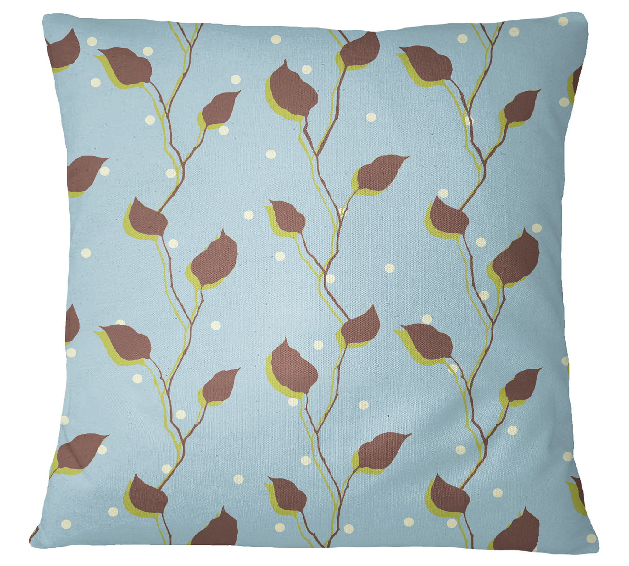 Details about   S4Sassy Decorative 2 Pcs Cotton Poplin  Leaf Print Cushion Cover Pillow Sham 