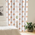 thumbnail image 2 of Ambesonne Starfish Curtains, Tropical Animal Motifs, Pair of 28"x84", Orange White, 2 of 5