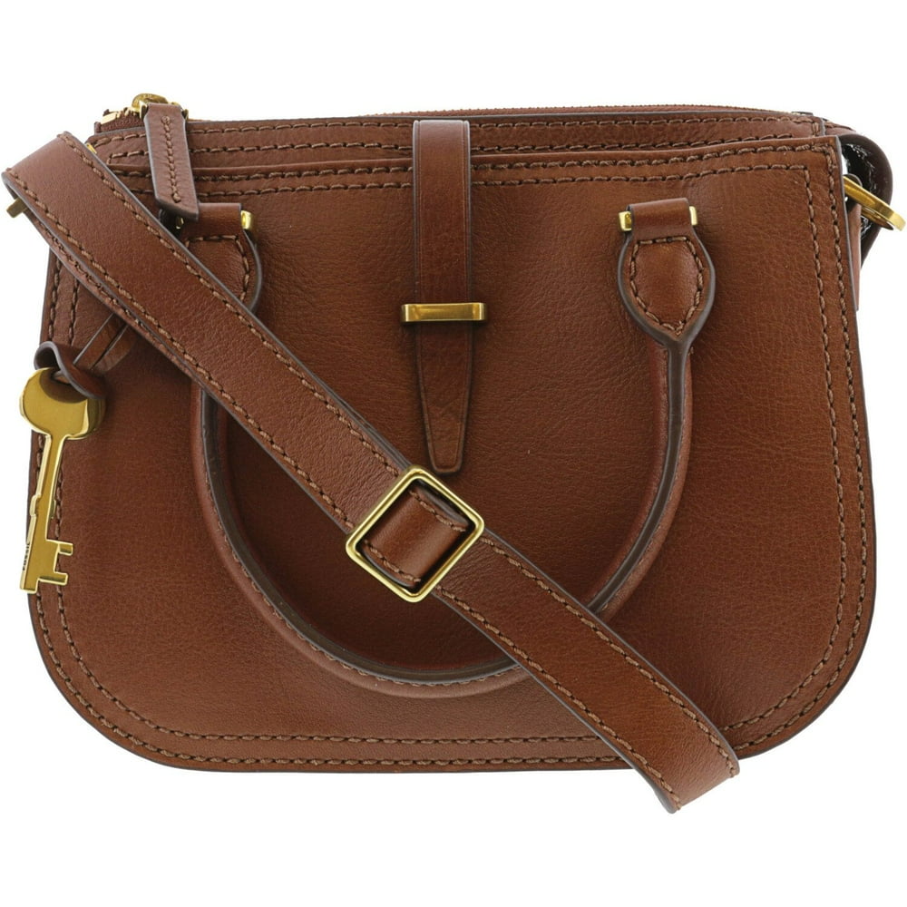 Fossil Women's Ryder Mini Satchel Leather Cross Body Bag Brown