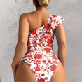thumbnail image 4 of Womens Swimsuits Tankini Ruffled Off Shoulder Print Conservative and Slimming Women's Swimwear Red, 4 of 4