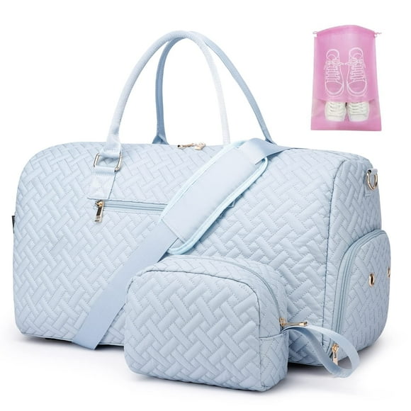 Bolsa de viaje BAVERGE Weekender para gimnasio, viajes y mujer, azul