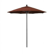 7.5' Venture Series Patio Umbrella With Bronze Aluminum Pole Fiberglass Ribs Push Lift With Sunbrella 2A Terracotta Fabric