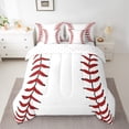 thumbnail image 2 of Castle Fairy Teens Baseball Gamer Bedding Comforter Set 7 Pieces,Sport Theme Full Bedding Set Lightweight,Red White Fitted Sheet Flat Sheet,Luxury Bedroom Decor,Reversible, 2 of 8